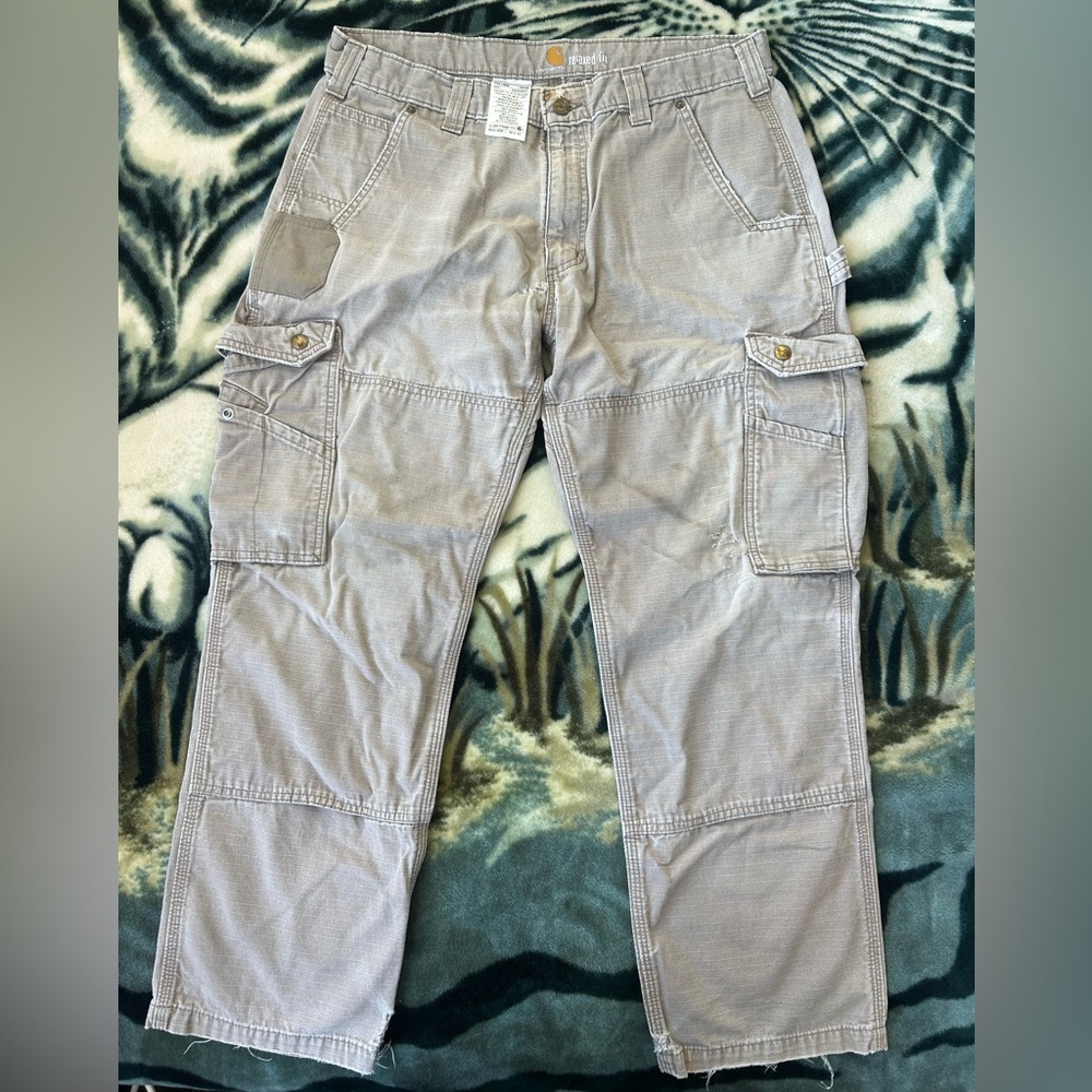 Carhartt Khaki Ripstop Relaxed Fit Cargo
-Size 36-30